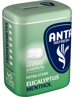 Produktbild von Anta Eucalyptus Menthol Extra Stark 72g – Menthol-Bonbons zur Erkältungslinderung