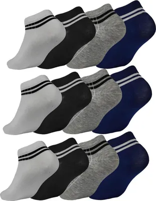 Produktbild von 12 Paar Damen Sneaker Socken mit Muster Baumwolle, 12 Paar, Mix7 39-42