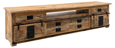 Immagine prodotto di MASSIVMOEBEL24 | mobile TV in legno di Mango 240x50x60 mango naturale laccato RAILWAY #156