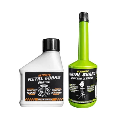 Produktbild von Metal Guard Engine + Injector Cleaner Set 500 ml + 2x200 ml Motoröl Additiv Kraftstoffzusatz Diesel Benzin DPF EGR Motorschutz Reibungsschutz