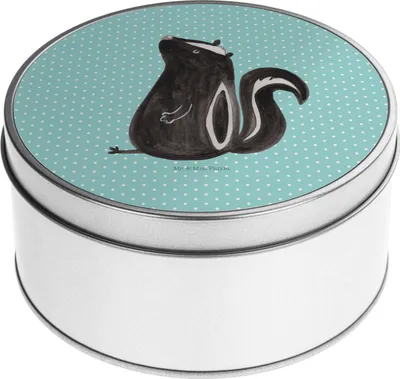 Produktbild von Mr. & Mrs. Panda zuckerdose Stinktier Sitzen - Türkis Pastell - Geschenk, Spruch, Recht, Stinker, Vorratsdosen, Metallbox, Dose, keksdosen, Büro, Keksdose, Skunk