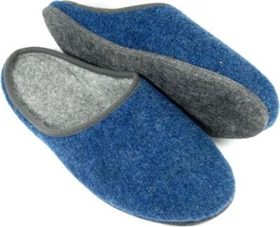 Produktbild von PANTOFFELMANN Filz Pantoffel Herren Damen Hauspantoffel leichte Filzpantoffel Hausschuhe Pantoletten Blau 39
