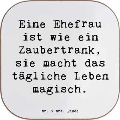 Produktbild von Mr. & Mrs. Panda Untersetzer für Gläser Spruch Magische Ehefrau - Weiß - Geschenk, Glas, Magie, Coaster, Kaffeeuntersetzer, Verwandte, gläseruntersetzer, Aufmerksamkeit