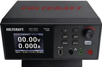 Immagine prodotto di VOLTCRAFT DSP-6010 Alimentatore da laboratorio, regolabile 0 - 60 V 0 - 10 A 300 W Funzione slave USB Numero di uscite 1 x (VC-12230