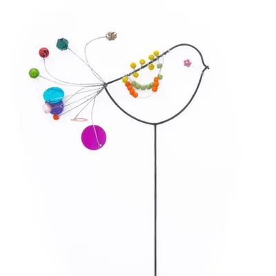 Produktbild von Perlen Dekoration Vogel  am Stiel Overbeck And Friends Einstecker ca. 35 cm