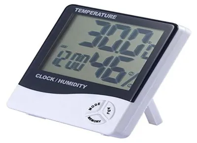 Wanduhr mit LCD-Display, Datum, Alarm, Thermometer, Hygrometer