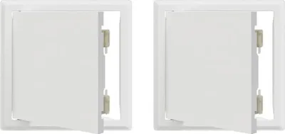 Immagine prodotto di vidaXL Sportello di accesso 2 pezzi Bianco 23 x 23 x 3 cm Acciaio