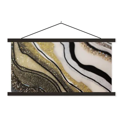 Produktbild von MuchoWow® Textilposter Edelstein - Abstrakt - Marmor - Natur 150x75 cm mit schwarzem Rahmen - Posterleiste
