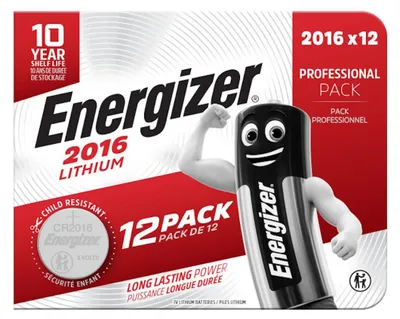 Zdjęcie produktu dla Bateria guzikowa, CR2016, 12 sztuk, ENERGIZER 7638900453850