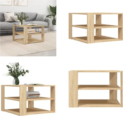 Image de vidaXL Table basse Chêne Sonoma 59,5x59,5x40 cm Bois composite - Table basse - Tables basses - Table d'appoint - Table de salon