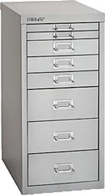 Produktbild von BISLEY MultiDrawer™ L298S Schubladenschrank silber 8 Schubladen 27,8 x 38,0 x 67,0 cm