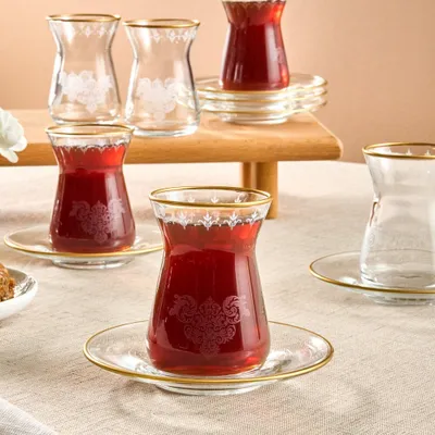 Produktbild von Karaca Gent 12-teiliges Teeservice Teeset Teeglas für 6 Personen