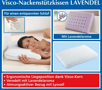 Productafbeelding van Wenko Visco-neksteunkussen "Lavendel" – 60 x 40 x 12 cm