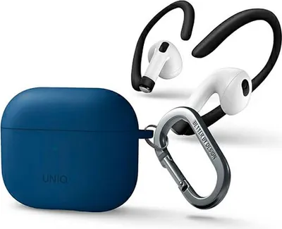 Produktbild von Uniq Nexo Fall für Airpods 3 + Ohrhaken Silikon - blau
