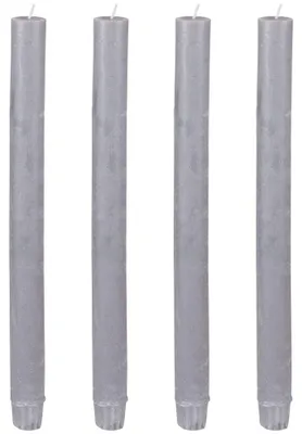 Immagine prodotto di Set di 4 candele da tavolo di alta qualità Ø 2,3 x 27 cm grigio