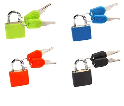 Produktbild von Kofferschlösser 4 Stück, kleine Hangschlösser mit Schlüssel, für Reisegepäck, Outdoor