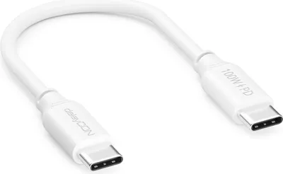 Produktbild von deleyCON 0,15m USB-C Kabel PD3.0 100W Schnellladekabel - Weiß