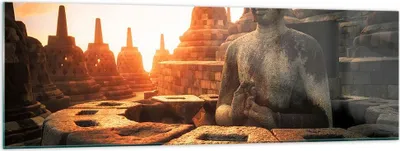 Produktbild von Bilder auf glas - Buddha Glaube Asien - 160x50cm - Glasbilder - Wandbilder - Kunstdruck - zum Aufhängen bereit - Wanddekoration aus Glas - Glas Bilder - Wandbild auf Glas - Einteilig - GAB160x50-4026
