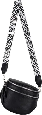 Produktbild von Bauchtasche Umhängetasche Crossbody-Bag Hüfttasche Kunstleder Italy-Design BLACK (76236)