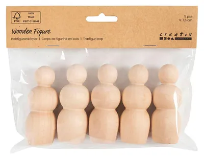 Image de Formes en bois, sablier, dimensions 7,5 cm - 5 pièces.