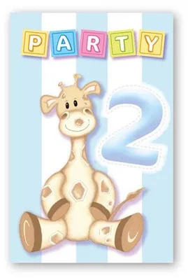 Produktbild von 2. Geburtstag Giraffe Junge 6 Einladungskarten