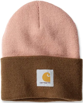 Produktbild von Carhartt Knit Cuffed Two-Tone Mütze (Rose/Brown,One Size)