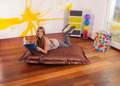 Produktbild von Smoothy® Junior Sitzsack Metallic Bronze-Braun 140x110 cm | Bequemes Sitzkissen für Kinder & Jugendliche | Waschbarer Bezug, Nylon