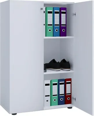 Produktbild von Büroschrank mit 3 Fächern | moderner Aktenschrank mit Drehtüren | Maße ca. B. 70 x H. 110 x T. 40 cm – Lona 3-Fach