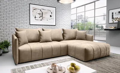 Obrázek produktu pro Elegantní rohová sedačka ALBERTINA - béžová