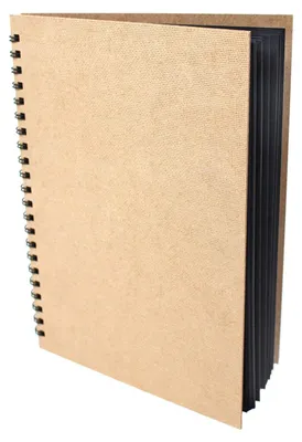 A4 Skizzenbuch, schwarzer Karton, 270 g/m², 30 Blatt, spiralgebunden