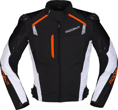 Produktbild von Modeka Lineos Motorrad Textiljacke, schwarz/weiß/orange, XL