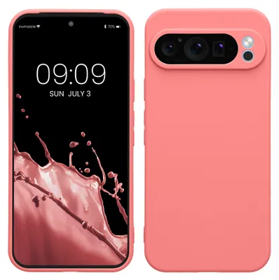 Produktbild von kwmobile Handyhülle für Google Pixel 9 Pro XL Hülle - weiches Handy Silikon Case - Schutzhülle Cover - Pastell Koralle