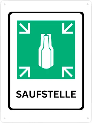 Produktbild von Bier Metallschild XXL in 28x38 cm mit Spruch - SAUFSTELLE