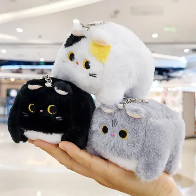 Produktbild von Niedliche, süße Kätzchen-Anhänger, Plüschtiere, Cartoon-Katzenfiguren, Taschenanhänger, Schlüsselanhänger