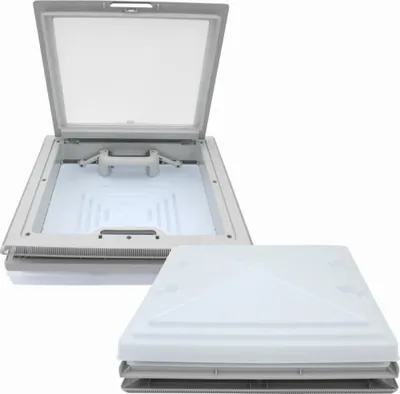 Produktbild von MPK Střešní poklop Střešní okno Střešní kapota 40 x 40 cm + roleta + síťka Karavan Karavan šedý