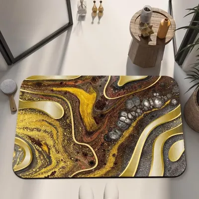Produktbild von Badematte rutschfest saugfähig Badvorleger Badezimmerteppich Braun-026 60x90cm