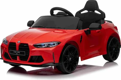 Obrázok produktu pre Elektrické autíčko BMW M4, červené, 2,4 GHz dialkové ovládanie, USB / Aux Vstup, odpruženie, 12V batéria, LED Svetlá, 2 X MOTOR, ORIGINAL licencia