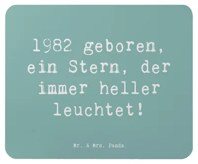 Produktbild von Mr. & Mrs. Panda Mouse Pad Spruch 1982 Geburtstag Stern - Meeresbrise - Geschenk, Mauspad, Happy Birthday, Geburtstagsgeschenk, Feiern, Nostalgie, laptop mousepad, pc