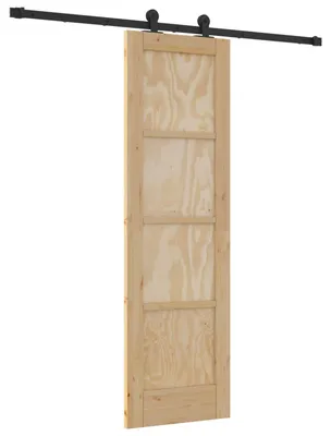 Produktbild von vidaXL Schiebetür Natürlich und Schwarz 61 x 198,5 cm