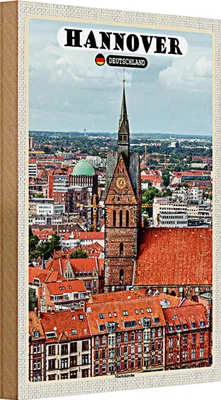 Produktbild von Holzschild Städte Hannover Marktkirche Altstadt 20x30cm