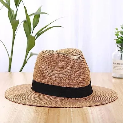 Produktbild von Famanu Sonnenhut Damen - Faltbar - Strohhut UV - Strandhut - Beige