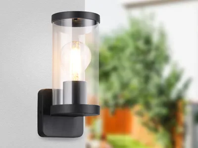 Produktbild von LED Außen-Wandleuchte Schwarz, Fassadenbeleuchtung Hauswand, Terrassenlampe