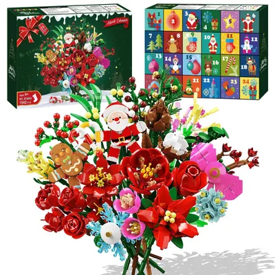 Produktbild von Blumen Adventskalender 24-Tage Weihnachts Blumenstrauß Bauset