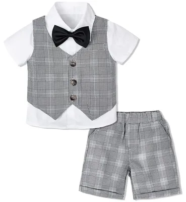 Image de Ensemble de vêtements pour bébé comprenant une chemise, un gilet et un short