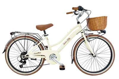 Produktbild von Dolce Vita By Canellini JUNIOR Vintage mestský bicykel dievča 24" s košíkom - Béžová