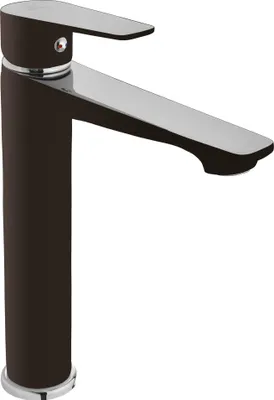 Produktbild von BADLAND Waschtischarmatur Wasserhahn Hoch DOKOS Mischbatterie für Badezimmer in Schwarz-Silber