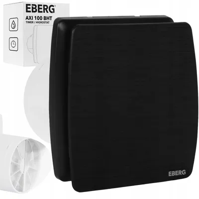 Produktbild von EBERG AXI 100 BHT Badlüfter 100 mm Feuchtigkeitssensor Timer Schwarz