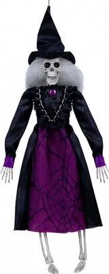 Produktbild von Skelett Hexe als Halloween Hänge Figur 40cm