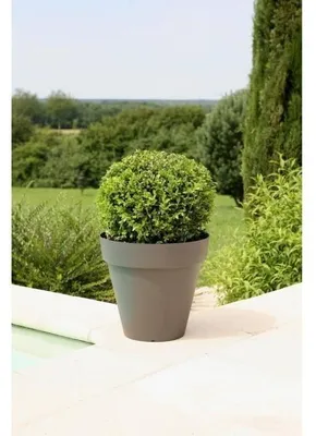 Image de Pot de fleurs RIVIERA Soleilla Rond, Ø 59 x 53,6 cm, 83 L, Gris pailleté, Polypropylène