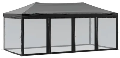 Produktbild von vidaXL Partyzelt Faltbar mit Seitenwänden Schwarz 3x6 m